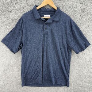 Grand Slam Performance Mens XL Golf Polo Shirt Navy Blue Heathered‎ Short Sleeve